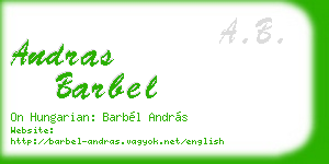 andras barbel business card
